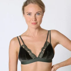 Triangle velours Vert Midnight Lingerie