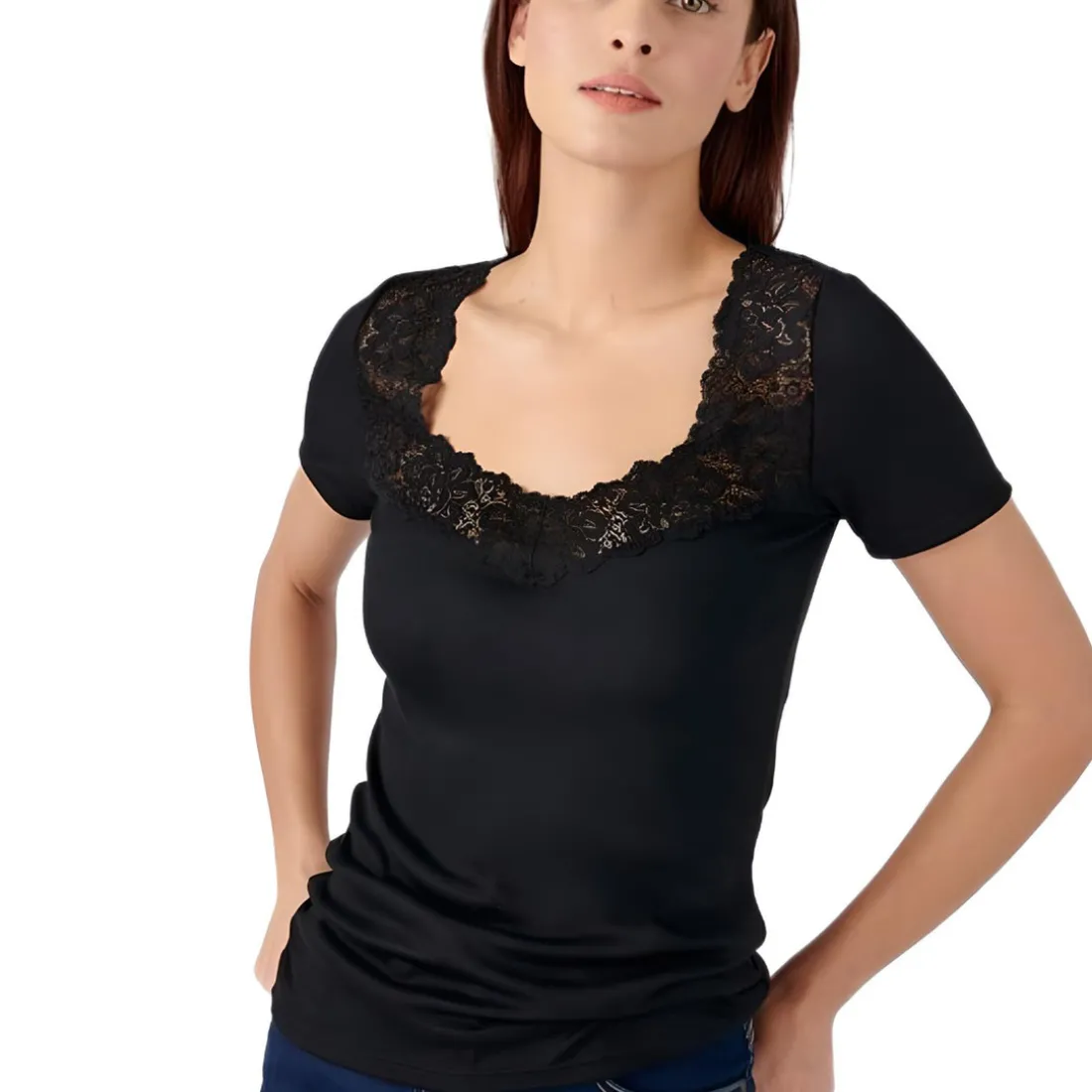 T-shirt à manches courtes en coton noir