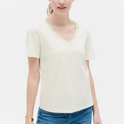 T-shirt beige en coton