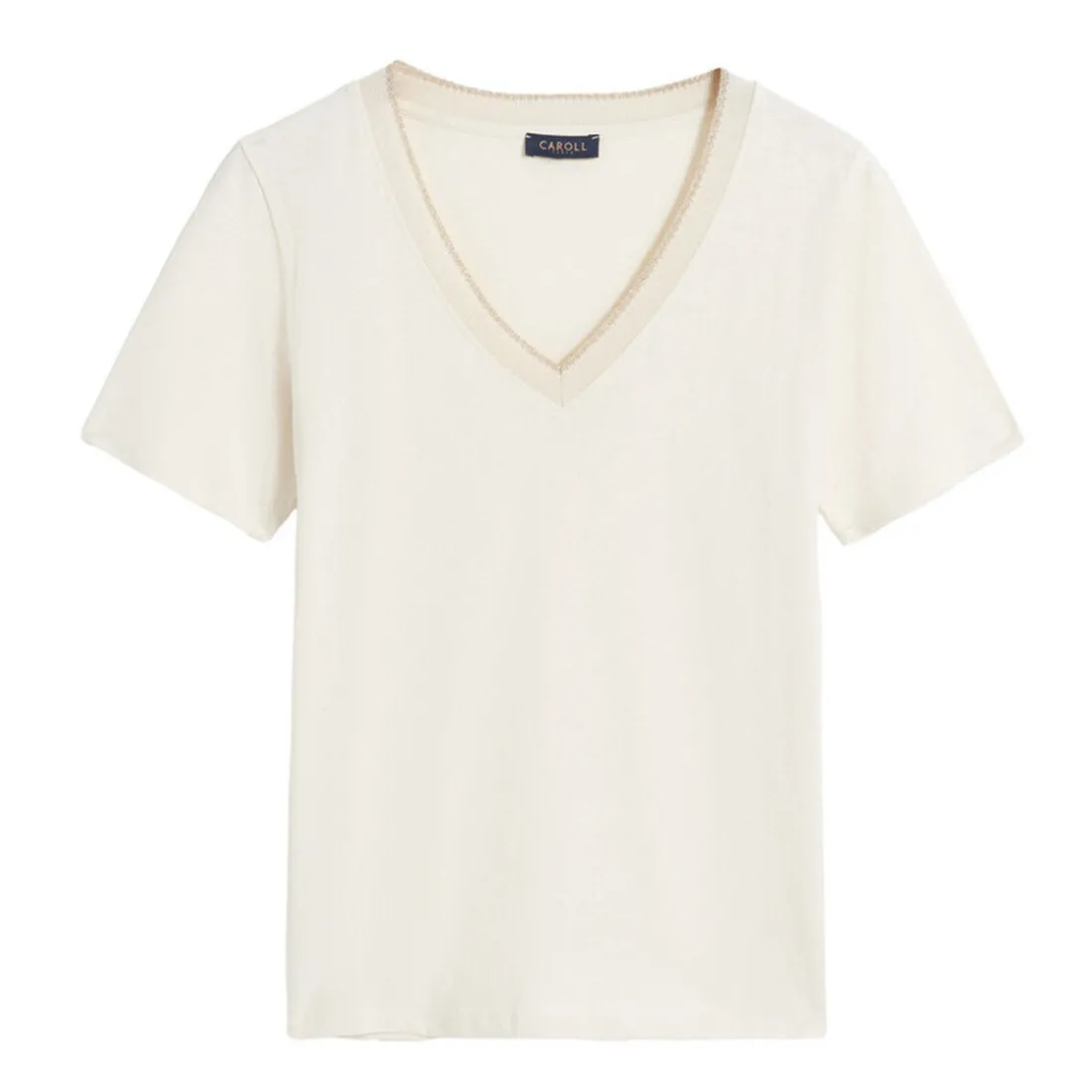 T-shirt beige en coton