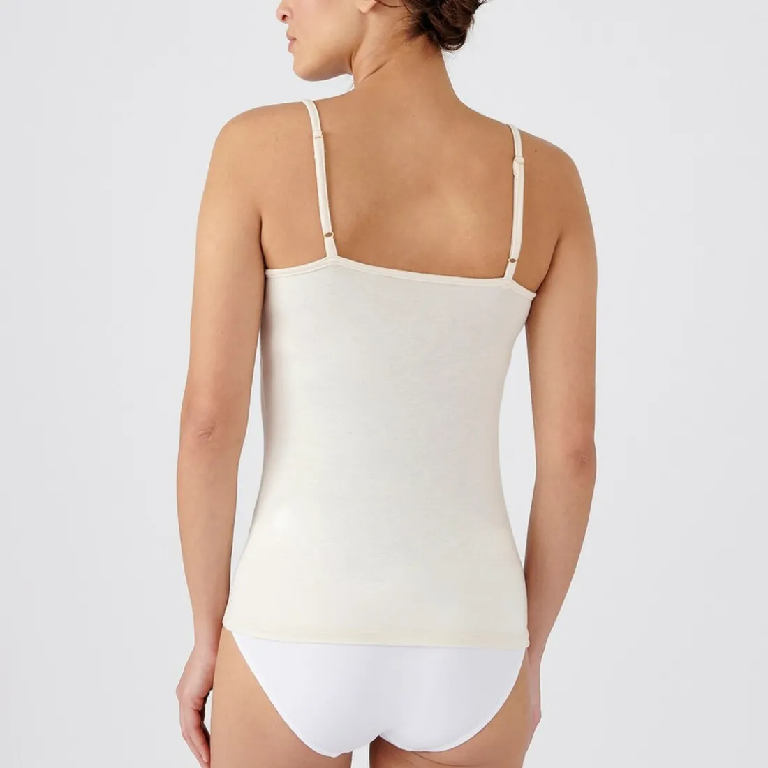 T-shirt caraco dentelle - Sable