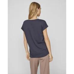 T-shirt col rond bleu