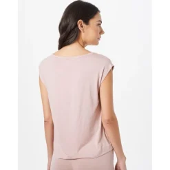 T-shirt col rond large à manches courtes - Calvin Klein Underwear Rose en coton modal