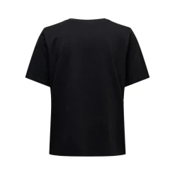 T-shirt Col rond Manches courtes noir en coton Ella
