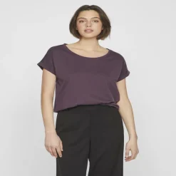 T-shirt col rond violet Isla