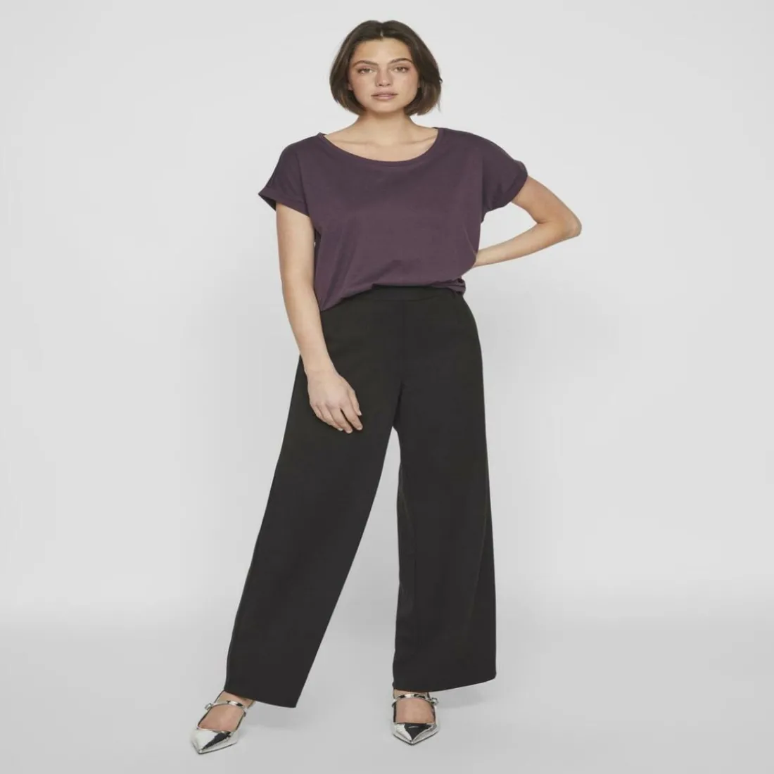 T-shirt col rond violet Isla