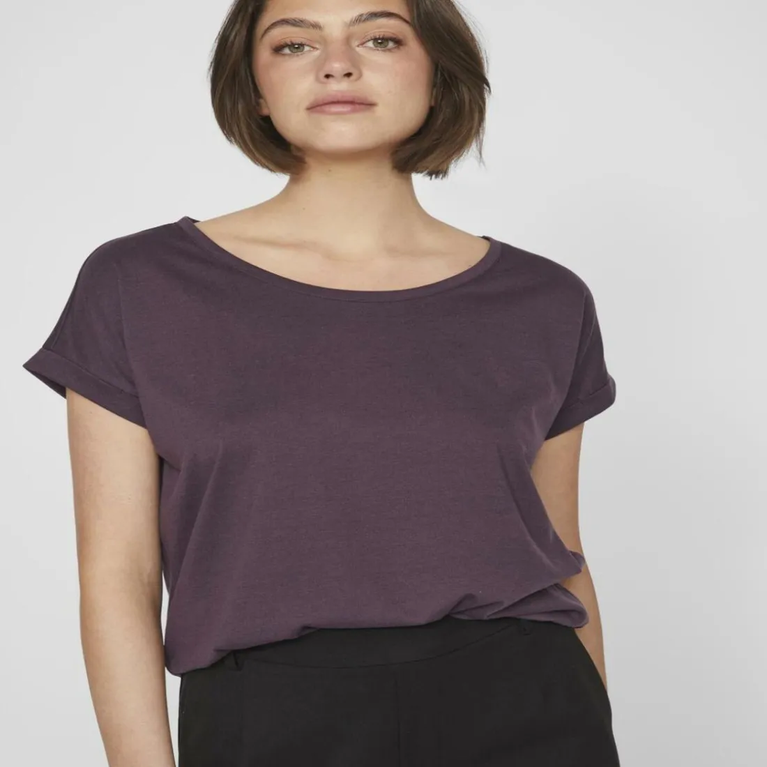 T-shirt col rond violet Isla