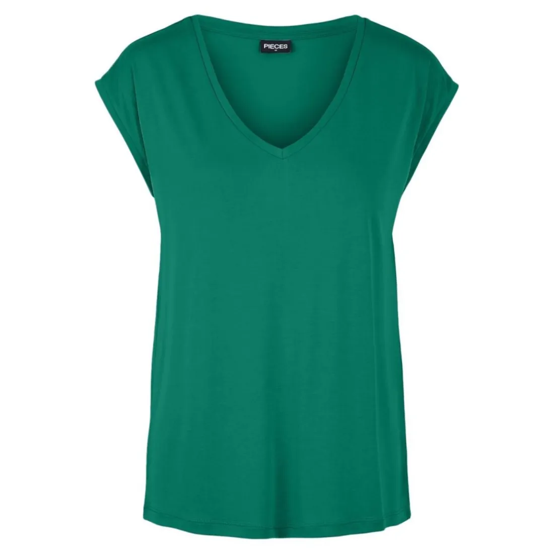 T-shirt comfort fit manches courtes vert en viscose Demi