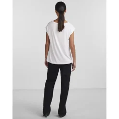 T-shirt comfort fit manches courtes blanc en viscose