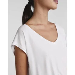 T-shirt comfort fit manches courtes blanc en viscose