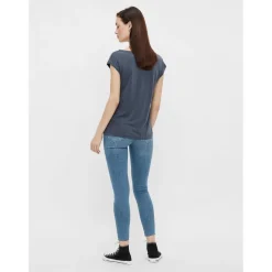 T-shirt comfort fit manches courtes bleu en viscose Page