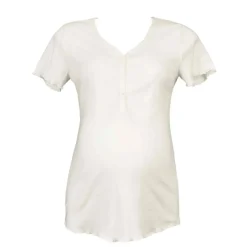 T-shirt de grossesse et d'allaitement - Blanc - Cache Cœur Lingerie en coton bio