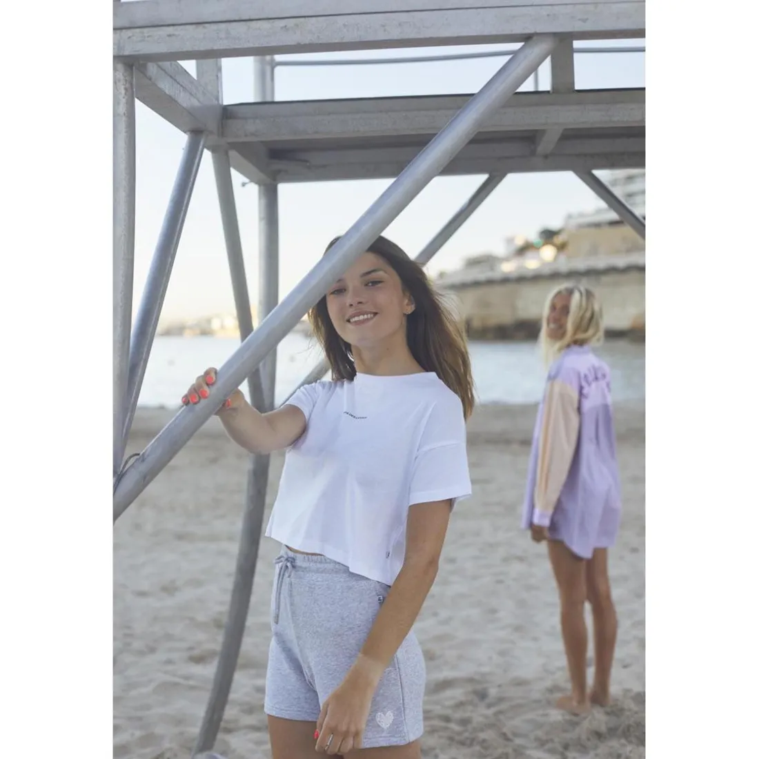 T-shirt fille Vinagi blanc en coton