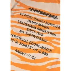 T-shirt garçon Zabrabo zébré beige et orange imprimé noir en coton