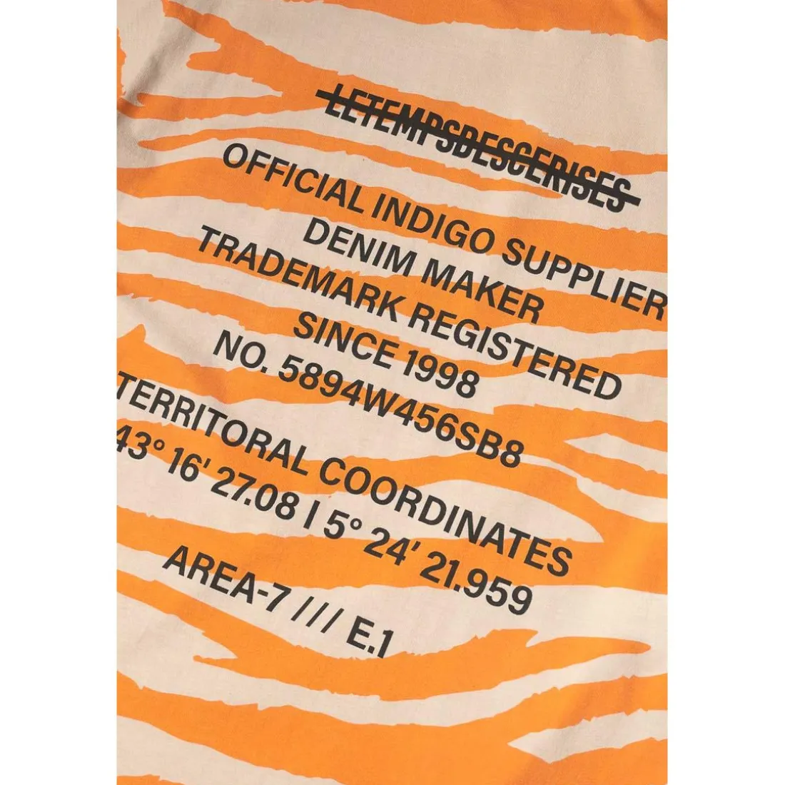 T-shirt garçon Zabrabo zébré beige et orange imprimé noir en coton