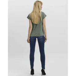 T-shirt longueur regular col en v manches courtes vert Ruth