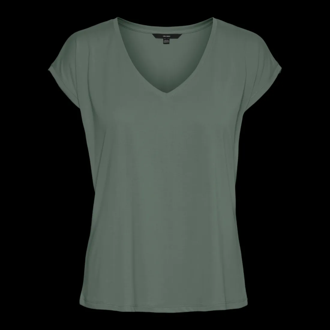 T-shirt longueur regular col en v manches courtes vert Ruth