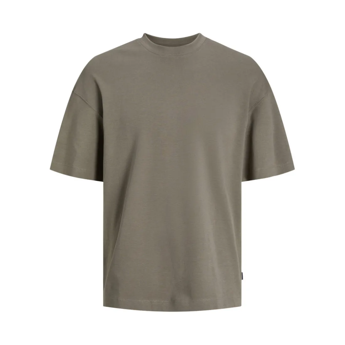 T-shirt Loose Fit Col rond Manches courtes Gris Foncé en coton