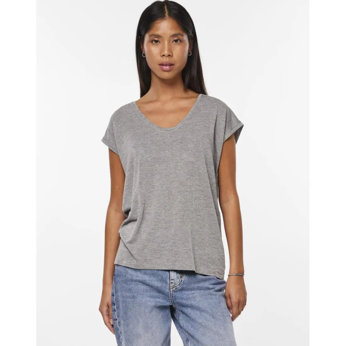 T-shirt loose fit manches courtes gris