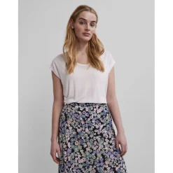 T-shirt loose fit manches courtes blanc en viscose Ruby