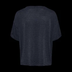 T-shirt loose fit manches courtes bleu en viscose Emma