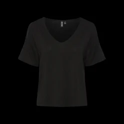 T-shirt loose fit manches courtes noir en viscose Zadie