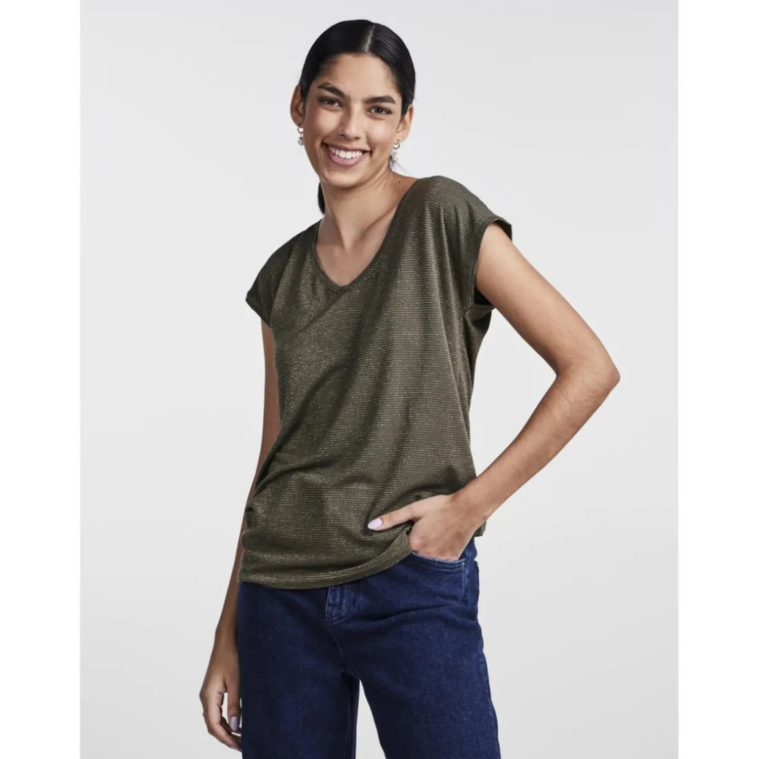 T-shirt loose fit manches courtes vert Elsie