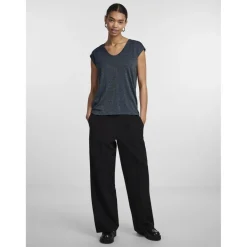 T-shirt loose fit manches courtes bleu Lucy