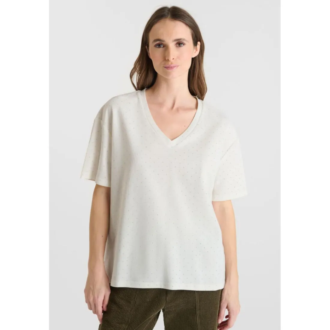 T-shirt manche courte Alasko blanc en coton Xena