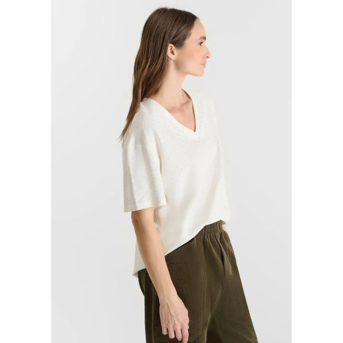 T-shirt manche courte Alasko blanc en coton Xena