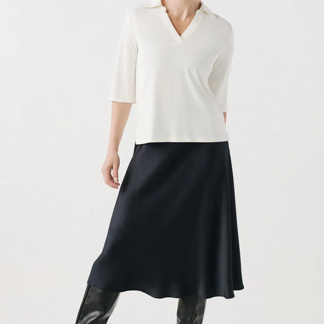 T-shirt manche courte beige en viscose