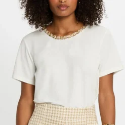 T-shirt manche courte blanc en coton