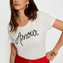 T-shirt manche courte blanc en viscose