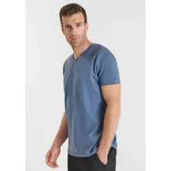 T-shirt manche courte Ogribs bleu en coton Cy