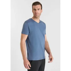 T-shirt manche courte Ogribs bleu en coton Cy
