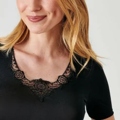 T-shirt manches courtes - Noir en coton