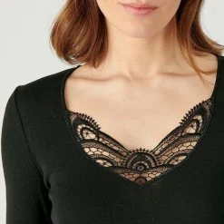 T-shirt manches longues - Noir en coton
