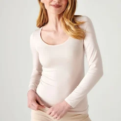 T-shirt manches longues - Sable en coton