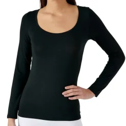T-shirt manches longues en coton noir pour femme