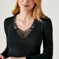 T-shirt manches longues en coton noir