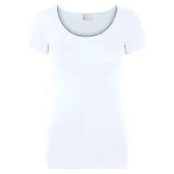 T-shirt Regular Fit Col en U Manches courtes blanc