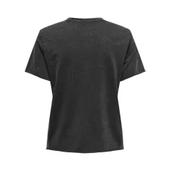 T-shirt regular fit col rond manches courtes noir en coton bio Sue
