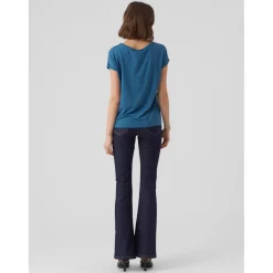T-shirt Regular Fit Col rond Manches courtes Longueur regular bleu Mina