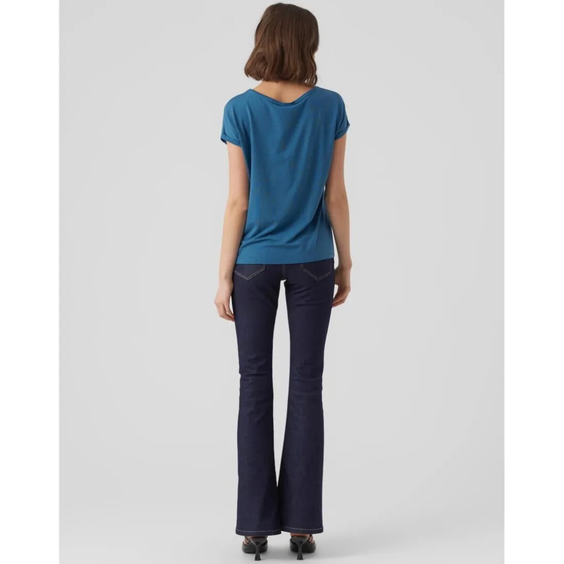T-shirt Regular Fit Col rond Manches courtes Longueur regular bleu Mina