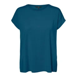 T-shirt Regular Fit Col rond Manches courtes Longueur regular bleu Mina