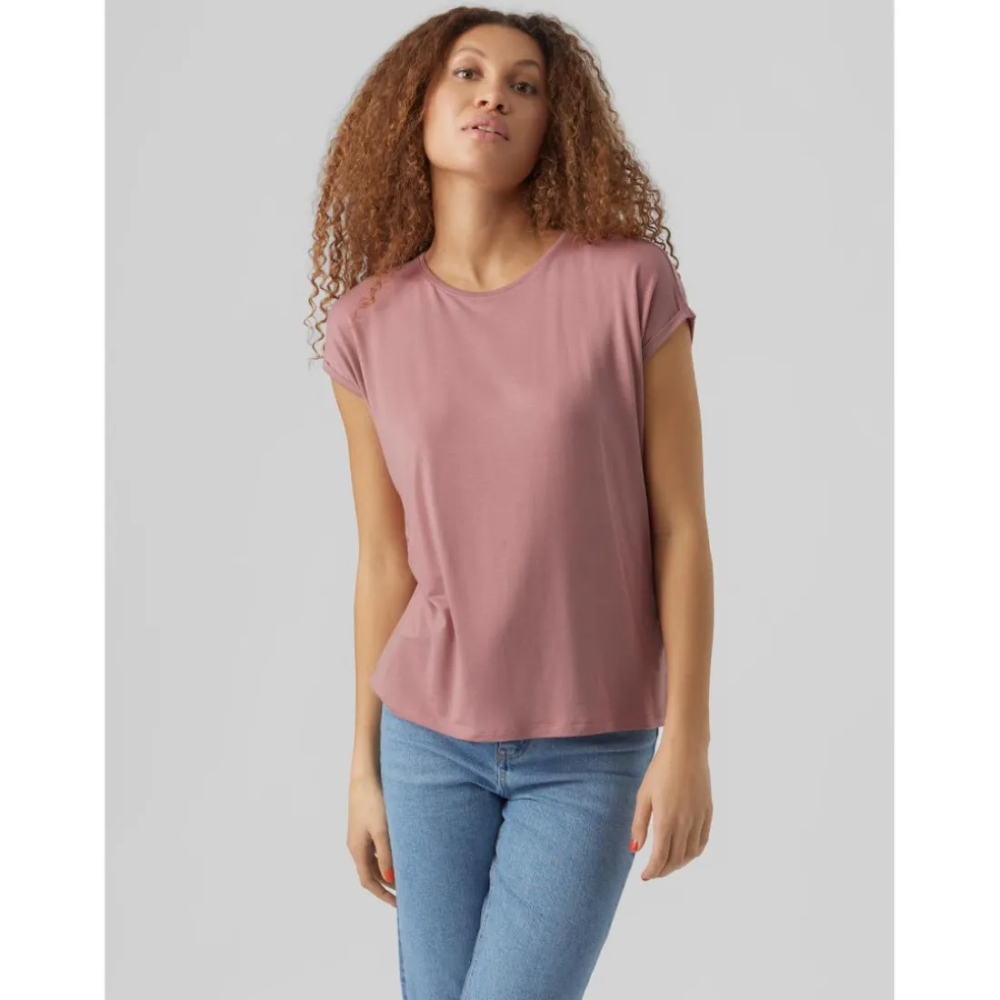 T-shirt Regular Fit Col rond Manches courtes Longueur regular rose Sia