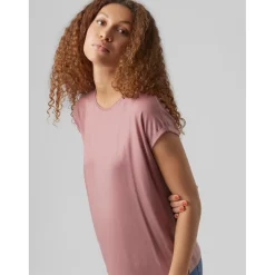 T-shirt Regular Fit Col rond Manches courtes Longueur regular rose Sia