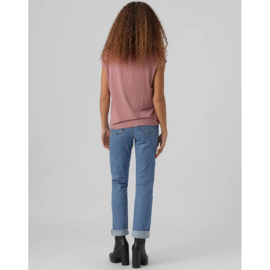 T-shirt Regular Fit Col rond Manches courtes Longueur regular rose Sia