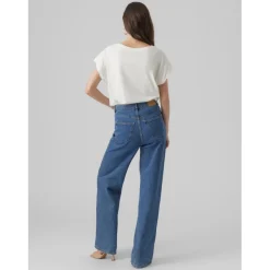 T-shirt Regular Fit Col rond Manches courtes Longueur regular blanc en coton Cleo