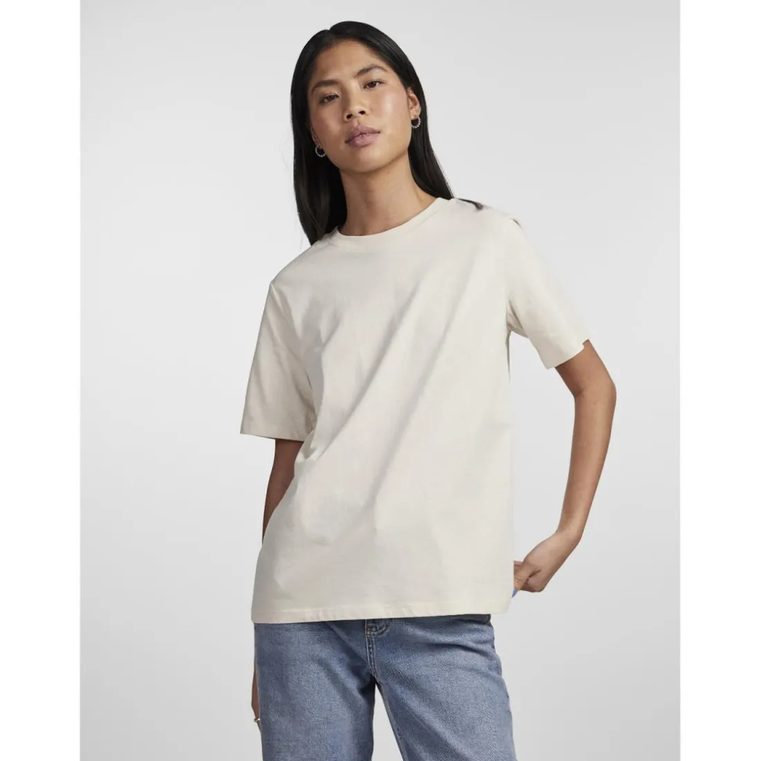 T-shirt regular fit manches courtes gris Dina